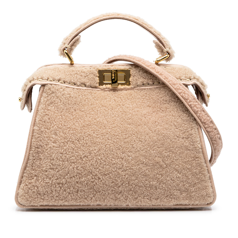 Pre-Loved Fendi Small Shearling Peekaboo ISeeU Satchel